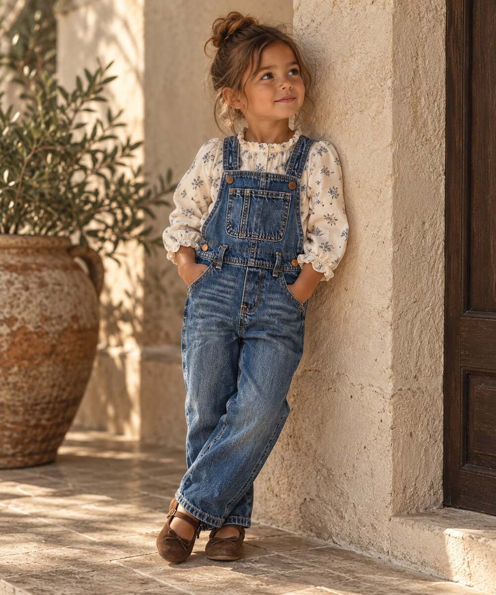 Old Navy Toddler Denim Overalls 3T Blue Jean Dungarees Classic Farm Cottagecore